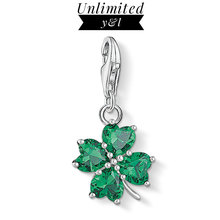 Four Leaf Clover Charms for Bracelets&Necklaces Good Luck Green CZ 925 Sterling Silver Fashion Jewelry Making Accessories Women 2024 - buy cheap