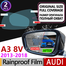 Película antiniebla para espejo retrovisor, cubierta completa para Audi A3, 8V, 2013-2018, a prueba de lluvia, accesorios de películas antiniebla suaves transparentes, 2 uds. 2024 - compra barato