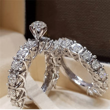 Новый роскошный набор колец AAA Zircon для женщин, обручальные кольца с кубическим цирконием, ювелирные изделия, Прямая поставка 2024 - купить недорого