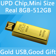 Водонепроницаемый мини-Usb флеш-накопитель с чипом UPD, 512 ГБ, 1 ТБ, флэш-накопитель, 64 ГБ, 128 ГБ, Золотая панель, USB 2,0, флэш-карта памяти, диск на ключи 2024 - купить недорого