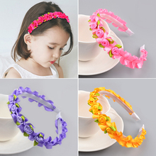 Sweet Kids Princess Hairband Flower Wreath Headwear Hair Hoop Fashion Creative Children Colorful Accessories Gifts 2024 - buy cheap