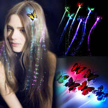 LED Colorful Butterfly Flashing Hair Braid Lights Up Christmas Novelty LED Colorful Butterfly Luminous Dice Party Derss up Props 2024 - buy cheap