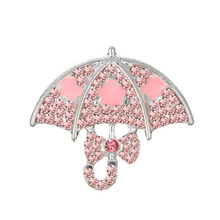 Botón de diamantes de imitación de paraguas plano, 31x27mm, para bricolaje, 10 unids/lote (BTN-5445) 2024 - compra barato
