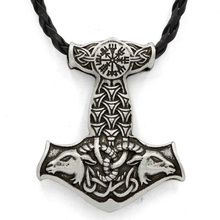 youe shone Norse Vikings Amulet PENDANT Necklace Goat Thor's Hammer Pendant Necklace Original Animal Knot Viking Jewelry 2024 - buy cheap