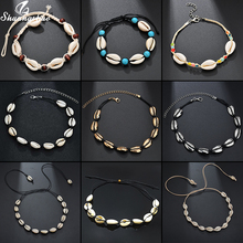 Shuangshuo pulseira boêmia feminina, pulseira de corda e concha para mulheres, bracelete de praia para mulheres concha 2019 2024 - compre barato