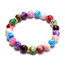 Rinhoo-Conjunto de pulsera elástica de colores para mujer, joyería de piedras naturales, siete chakras, 1 unidad 2024 - compra barato