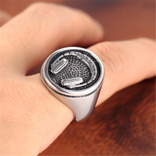 Stainless steel jewelry men punk ring hip hop headset titanium steel ring 2024 - buy cheap