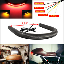 7/8" Rear Seat Frame Hoop Tube 7.75" Cafe Racer LED Taillight Signals Brat Loop For Honda Yamaha Suzuki CB XS GS 550 650 750 850 2024 - buy cheap