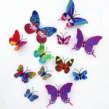 12Pcs 3D Colorful Butterfly Wall Sticker Mixed Size and Color For Home Householde Decoration Giftbox Wraping Summer Garden Art 2024 - buy cheap
