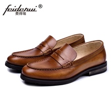 Summer Comfortable Round Toe Man Shoes Real Genuine Leather Moccasin Casual Loafers Handmade Men's Driving Boat Footwear SS90 2024 - buy cheap