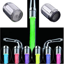 Luminous Light-up LED Water Faucet Shower Tap Basin Water Nozzle Bathroom Kitchen Heater Faucets thermostat Blue 3Color 7 Colors 2024 - купить недорого