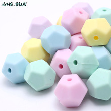 MHS.SUN 20Pcs Colorful Teething Beads Pentagon Silicone Beads For Necklace Baby Nuring DIY Pacifier Chain Making BPA Free 15mm 2024 - buy cheap