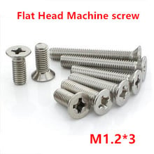 100pcs M1.2*3 Phillips Flat Head Screw / Cross Reccessed Countersunk Head Machine Screws Stainless Steel 2024 - buy cheap