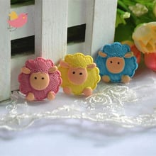 10pcs/lot flat back resin lovely kawaii sheep Scrapbook Embellishment DIY Phone Decoration 25*25mm 2024 - buy cheap