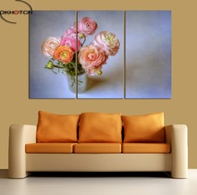 Jarrón de flores rosas, 3 unidades, carteles impresos sin marco e impresiones de animales, cuadro sobre lienzo para pared, imágenes 2024 - compra barato
