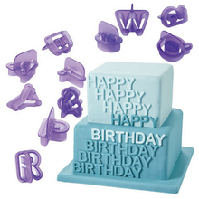 Letras de números para decoración de tartas, cortador de galletas, letras del alfabeto, Fondant de plástico, feliz cumpleaños, #86011 2024 - compra barato