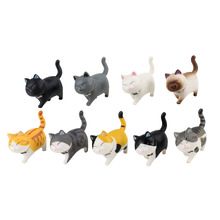 Mini figura de ação fofa de desenhos animados, 9 com 4cm, para decoração de gato, neko, gatinho, pvc, anime, coleção, brinquedos de bonecos, presentes 2024 - compre barato