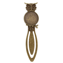 Alloy Bookmark Bronze Owl DIY Circular Cabochons Bookmarks Tray Settings Supplies 2024 - buy cheap