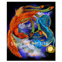 5D diy diamond embroidery dragon phoenix picture diamond painting cross stitch mosaic painting rhinestone wall sticker beadwork 2024 - buy cheap