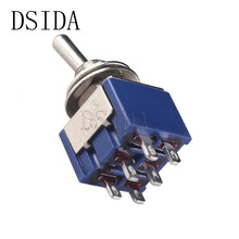 5PCS MTS-203 DPDT Switch 6A 125V AC 6Pins ON-OFF-ON Mini Toggle Switches 31*13*12mm good quality 2024 - buy cheap