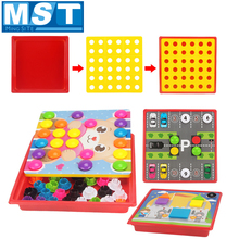 Rompecabezas 3D con botones coloridos, juguetes educativos para ensamblar setas y uñas, imagen compuesta de mosaico para bebés, juego de mesa 2024 - compra barato