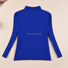 Женская Однотонная футболка-водолазка с длинным рукавом 2024 - купить недорого