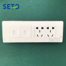 SeTo 118 Type Double Five Hole Power Socket + Double RJ45 Cat6 Network Lan Outlet Wall Plate Keystone Faceplate 2024 - buy cheap