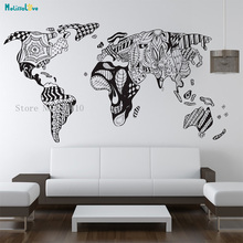 Mapa del mundo de creación artística, pegatinas de vinilo para pared y calcomanías para decoración del hogar, sala de estar, estudio, guardería, póster YT709 2024 - compra barato