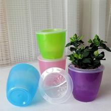 Vaso de plantas transparente com dupla camada, pote de flores para jardim doméstico, decoração de mesa, rega automática, vaso de flores 2024 - compre barato