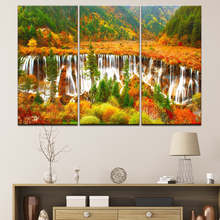 Impresiones en HD para decoración del hogar, imágenes de árbol, bosque, cascada, Otoño, paisaje Natural, lienzo, pinturas, arte de pared para sala de estar 2024 - compra barato