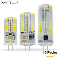Lâmpada de led g4, 12v, 220v, 1w, 2w, 3w, smd 2835, ângulo de holofote, cristal, luzes, fonte, lâmpadas milho, com 10 peças 2024 - compre barato