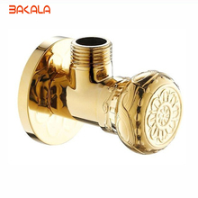 BAKALA High quality Newly 1/2"male x 1/2" male Brass Bathroom Angle Stop Valve Gold finish Filling valves bathroom GZ-0312L 2024 - buy cheap
