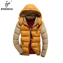 Новинка 2018, мужская приталенная зимняя утепленная хлопковая куртка, пальто, Мужская парка со съемным капюшоном, Пальто 4XL Plus 2024 - купить недорого