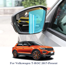 2 шт Анти-туман окна автомобиля прозрачная пленка автомобиля зеркало заднего вида Защитная пленка для Volkswagen T-ROC 2017-настоящее время водонепроницаемый стикер автомобиля 2024 - купить недорого