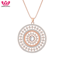 Long Necklace Big Rose Gold Pendant 2019 High Quality Hollow Round Statement Jewelry Crystal Necklace for Women Mothers Day Gift 2024 - buy cheap