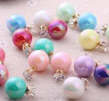 free ship! New Candy Pearl Earrings Double Side Crystal Charm  Stud Earrings 2024 - buy cheap