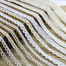 Cotton Lace Ribbon 50Yard White Beige Cotton Lace Trims Handmade Gift Package Clothes Edge Wrapping Cotton Crocheted Lace Ribbon 2024 - buy cheap