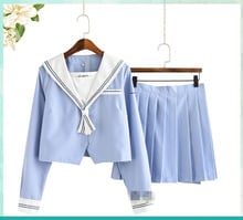 Uniforme escolar japonês para meninas, blusa + gravata + saia, estilo marinho, roupas de estudantes, meninas, plus size, roupa de líder de torcida 2024 - compre barato