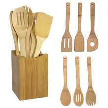 6 Pcs/Set Mixing Set Bamboo Spoon Spatula Kitchen Utensil Wooden Cooking Tool Kitchen Tools 2024 - buy cheap