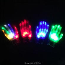 СВЕТОДИОДНЫЕ светящиеся перчатки, перчатки с подсветкой пальцами, танцевальный клуб, реквизит светильник ящиеся игрушки, светящиеся уникальные перчатки, светящиеся цветные скелетоны S2017401 2024 - купить недорого