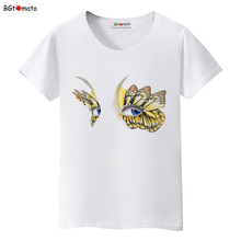 bgtomato The Golden Butterfly face t shirt women luxury blue eyes art shirts Brand good quality comfortable casual tops tees 2024 - buy cheap