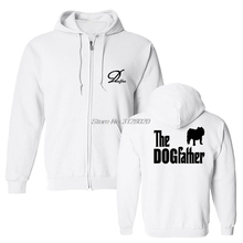 Roupas de marca dos homens o dogfather inglês bulldog engraçado sweatshirts novos homens com capuz velo zíper com capuz jaqueta streetwear 2024 - compre barato