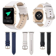 Ремешок из натуральной кожи для Apple Watch Series 3 2 1, браслет с классической пряжкой для iWatch, 42 мм 38 мм 2024 - купить недорого