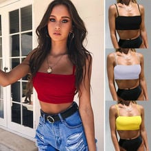 Summer Women Bandeau Hot Sexy Solid Skinny Tube Tops Beach Style Daily Crop Top Sleeveless Daily Holiday Vacation Casual Camis 2024 - buy cheap