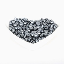 Alta qualidade 4-10mm abs pérola grânulos 700 pçs/saco mistos cinza forma redonda contas para fazer jóias moda 2024 - compre barato