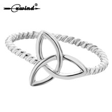 Cxwind Knot Ring Trinity Eco Friendly Women Wedding Finger Statement Round Jewelry Ring Fashion Geometric Flower Rings 2024 - buy cheap