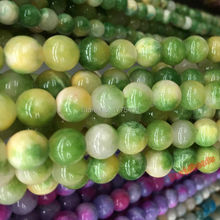 Free Shipping Natural Stone 6 8 10 12MM Green yellow White Colorful Jadee Loose Beads Pick Colors For Jewelry Making 2024 - buy cheap