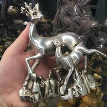 Ornamentos de estátua de prata antiga de cervo-mãe para frete grátis 2024 - compre barato