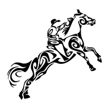 13.3*12.7CM Interesting Wild West Cowboy Racing Car Stickers Vinyl Decals Covering The Body Black/Silver C7-0566 2024 - buy cheap