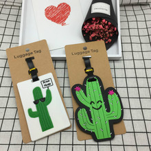 Cute Cactus Plant Luggage Tag Travel Accessories Women Men Suitcase Name ID Address Tags 2024 - buy cheap